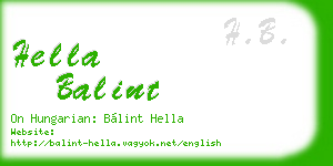 hella balint business card